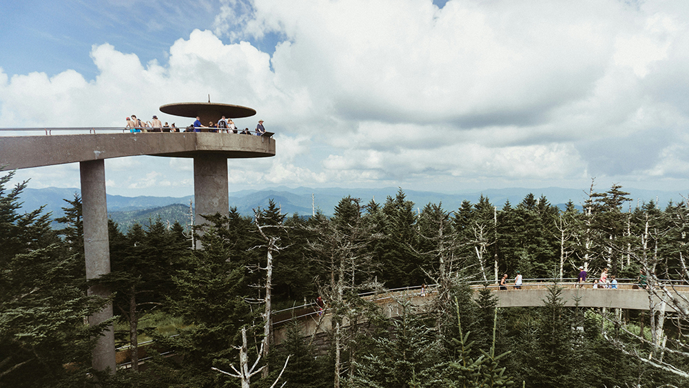 clingmans dome in the smoky mountains of tennessee