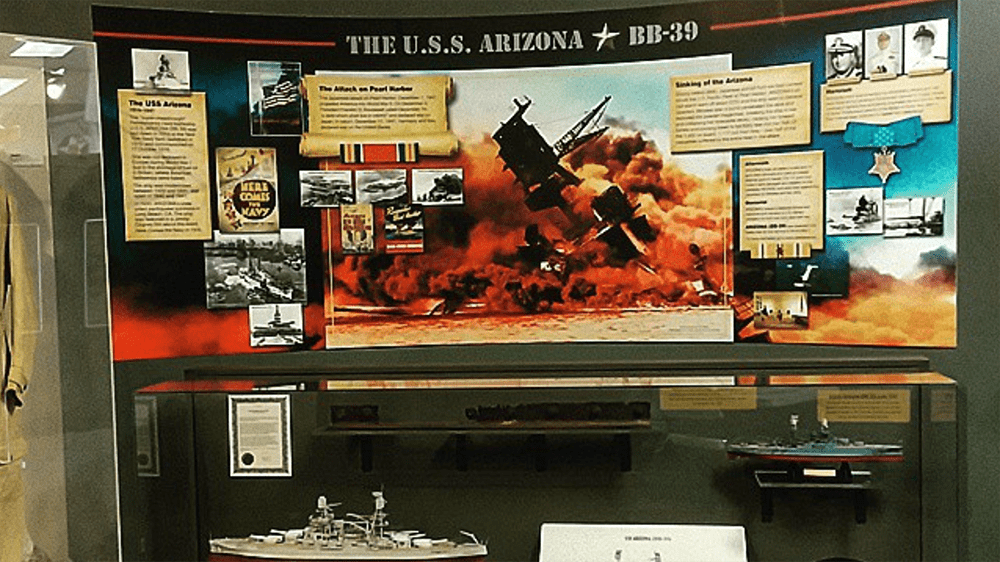 uss arizona display at the museum of aviation