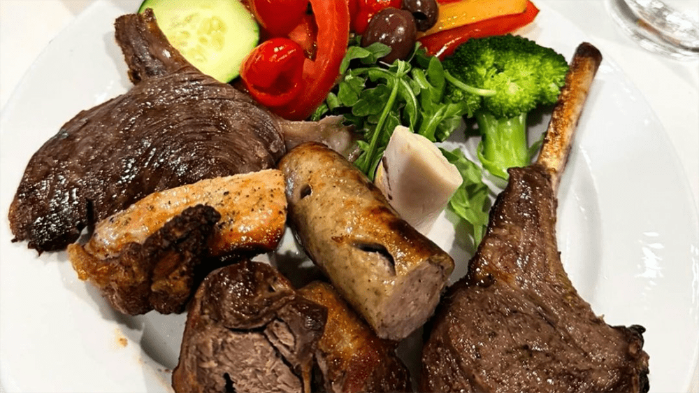 plate of meats at gaucho urbano Brazilian steakhouse in pigeon forge