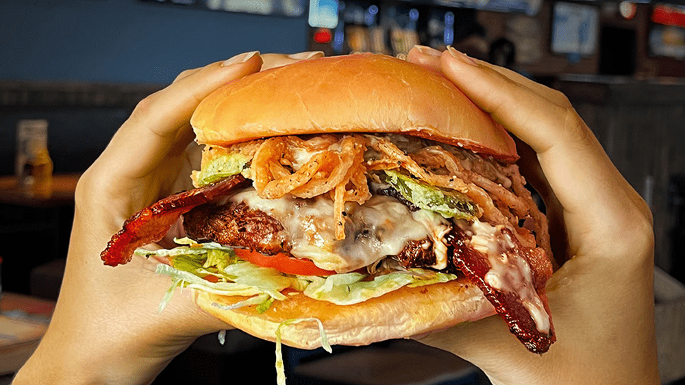 junkyard burger from blue moose burgers & wings in pigeon forge tn