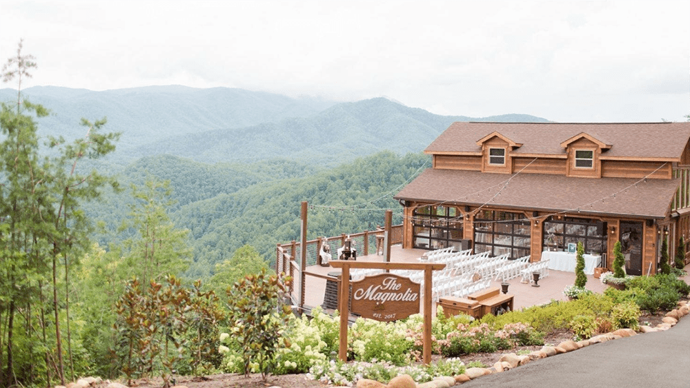 view of the magnolia wedding venue with sweeping views of the smoky mountains view of the magnolia wedding venue with sweeping views of the smoky mountains