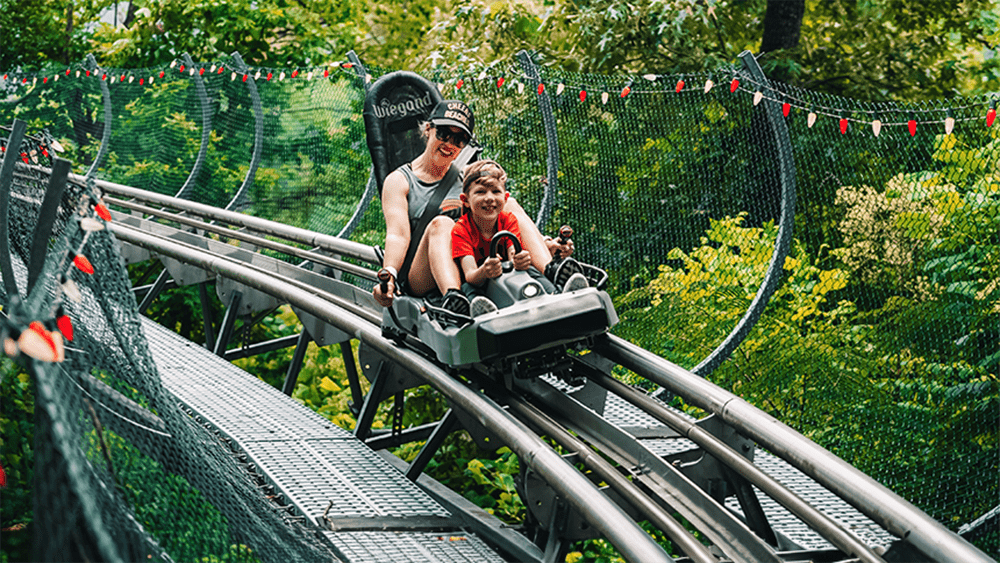 A mom and son riding the Ripley's Mountain Coaster in Gatlinburg via website A mom and son riding the Ripley's Mountain Coaster in Gatlinburg via website