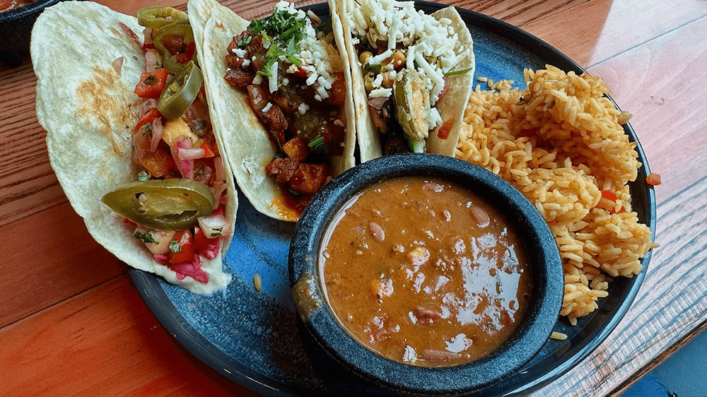 three taco plate at gorilla taco in pigeon forge tn