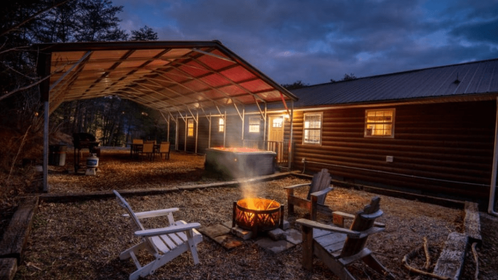 covered awning area at sleepy bear ranch