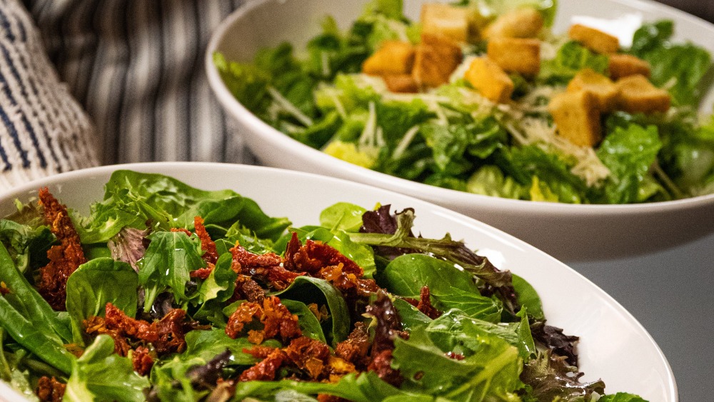 Some of the freshly made salads from Pizza Rio.