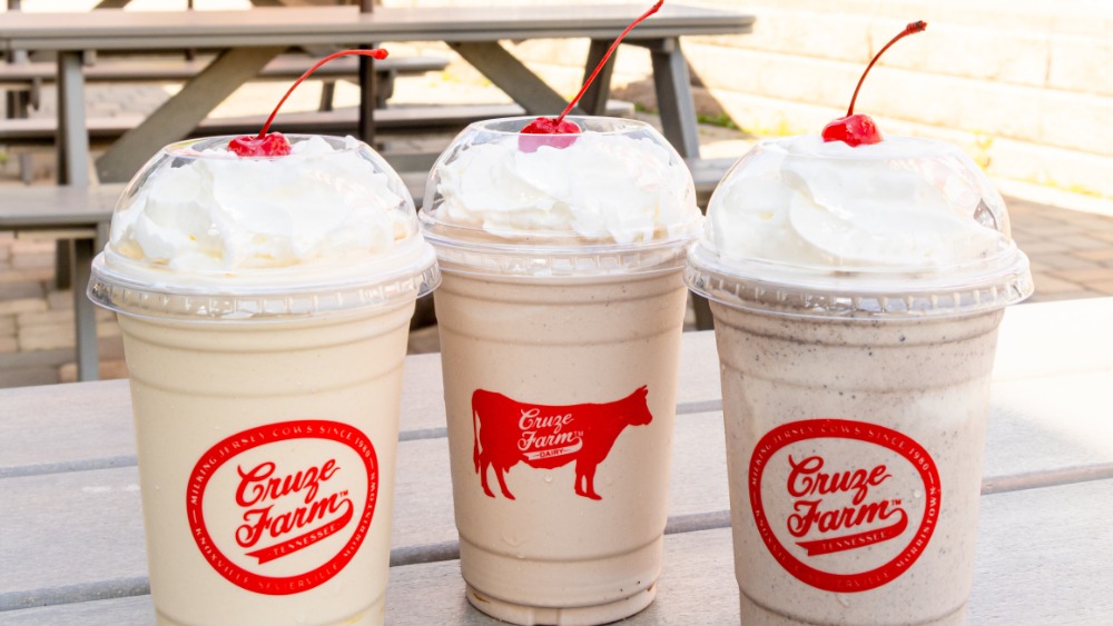Delicious milkshakes offered at Cruze Farm Sevierville location.