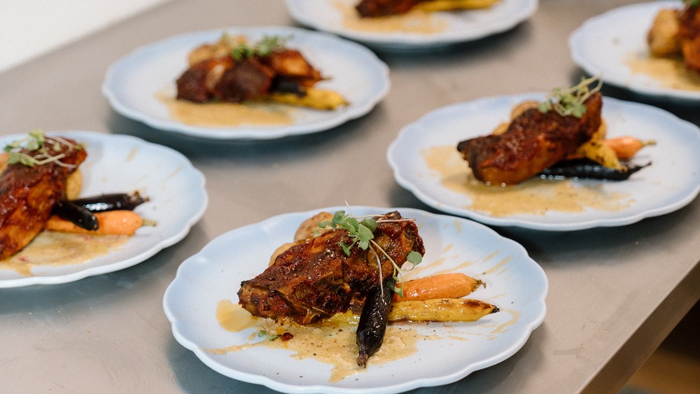 Main course plated by a CookinGenie private chef.