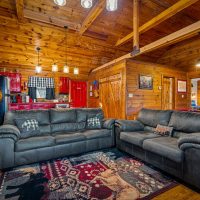 Hapey Place living area into kitchen