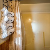 Timeless Tranquility loft shower and towels