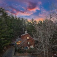 Timeless tranquility overhead view at dusk 2