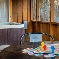 View of hot tub from game table at Hapey Memories