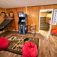 sleepy bear ranch game room from living area