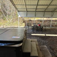 sleepy bear ranch hot tub view from back door