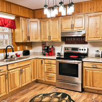 sleepy bear ranch kitchen view from living room