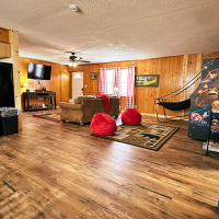 sleepy bear ranch living room view from dining