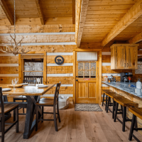 Little Bear dining area and side door view