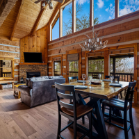Little Bear living room and dining area from side door