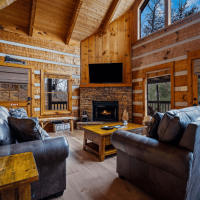 Little Bear living room to front door view