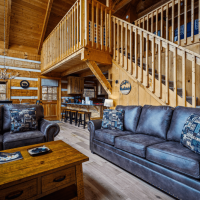 Little Bear living room to loft view