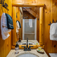 Little Bear loft bathroom sink and mirror