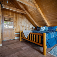 Little Bear loft bedroom and balcony door