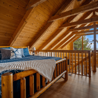 Little Bear loft bedroom view from balcony