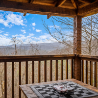 Mountain views from outdoor seating at Little Bear
