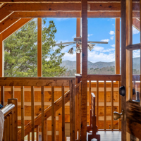 View from balcony to mountain views at Little Bear H51Cabin