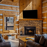 View of living room at Little Bear Cabin