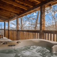 View of mountains from Little Bear hot tub