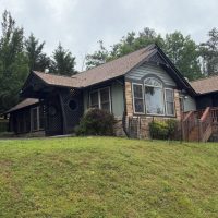 Exterior of sunny view cabin.