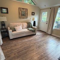 Sitting area at sunny view cabin.
